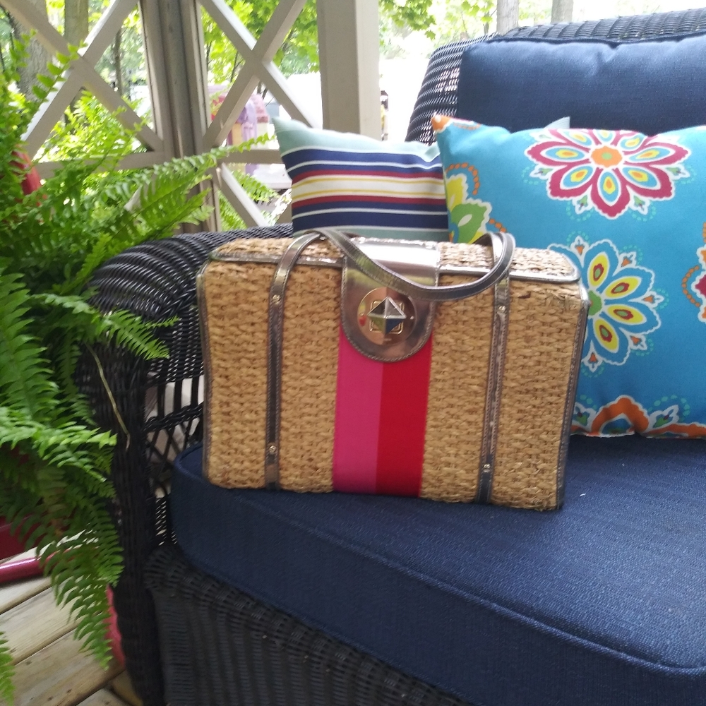 Kate spade braided rattan bag